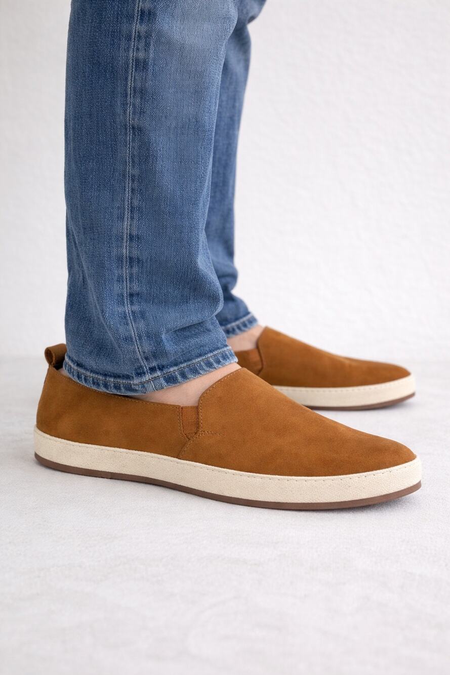 English Laundry Wynne Leather Slip On Loafers Mens 10.5 Cognac Brown ELS2004 New